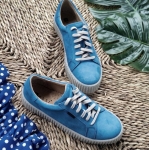 Sportowe buty damskie sneakersy trampki  niebieskie Nessi 17111