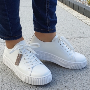 półbuty sportowe damskie sneakersy białe nessi 22162