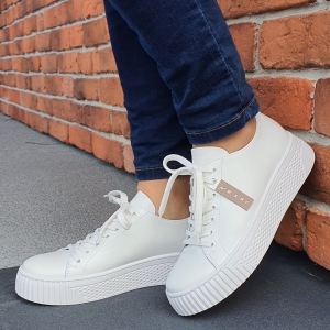 półbuty sportowe damskie sneakersy białe nessi 22162