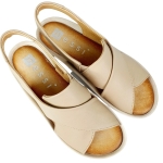 Sandałki płaskie beżowe NESSI 20730