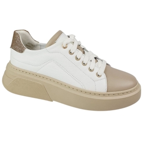 sportowe buty damskie białe z beżem nessi 23412