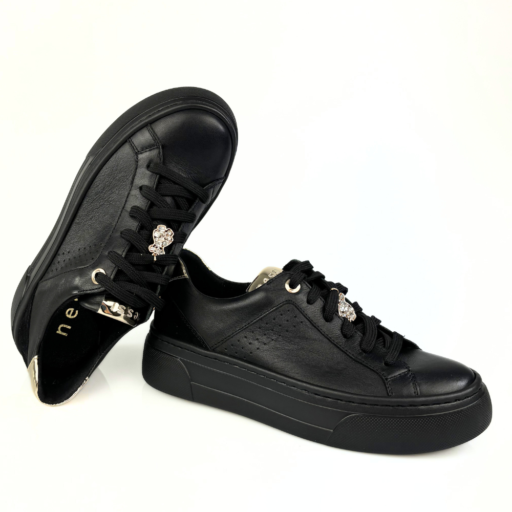 sportowe półbuty damskie czarne nessi 24585