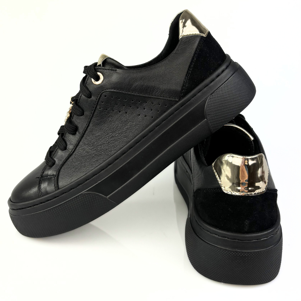 sportowe półbuty damskie czarne nessi 24585