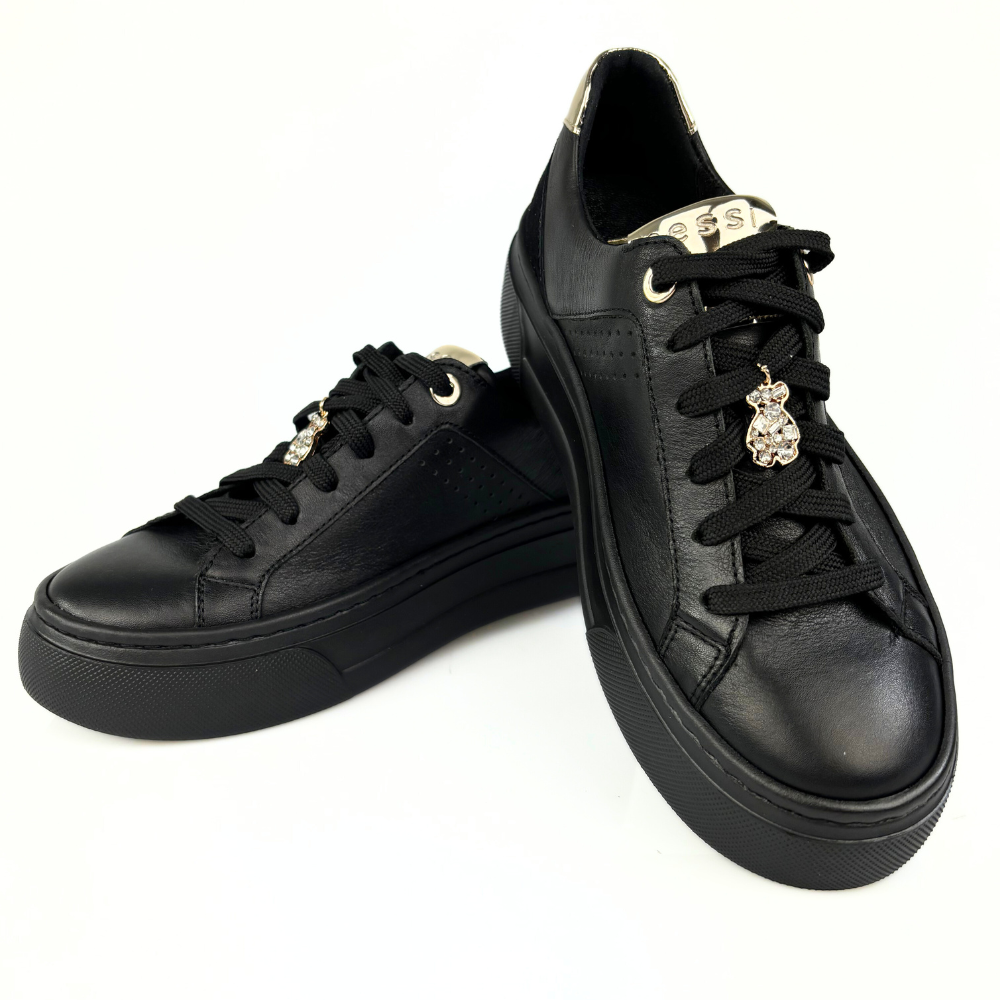 sportowe półbuty damskie czarne nessi 24585