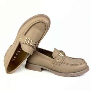 mokasyny damskie beżowe skóra lico nessi 24598