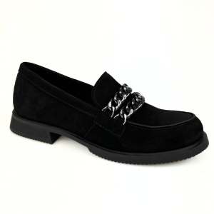 mokasyny damskie czarne zamsz nessi 24597