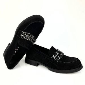 mokasyny damskie czarne zamsz nessi 24597