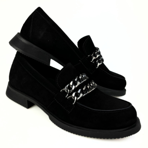 mokasyny damskie czarne zamsz nessi 24597