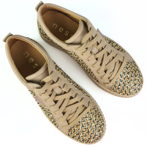 sportowe półbuty sneakersy damskie beż nessi 24624