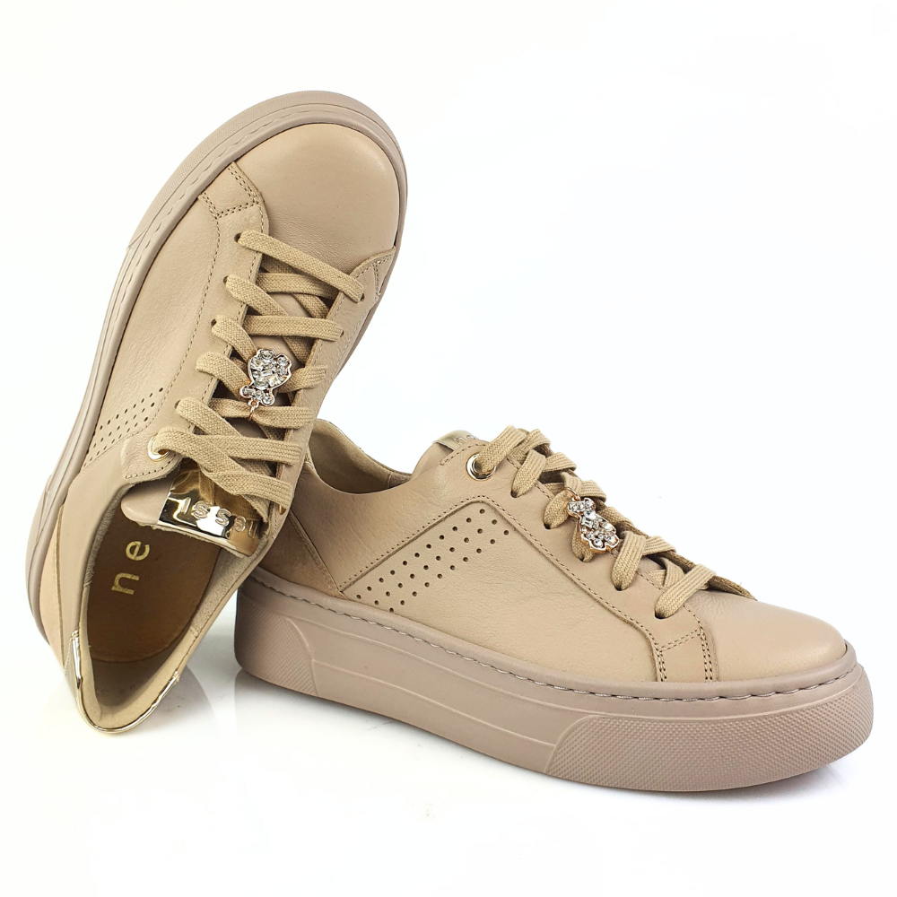 sportowe półbuty damskie beżowe nessi 24585