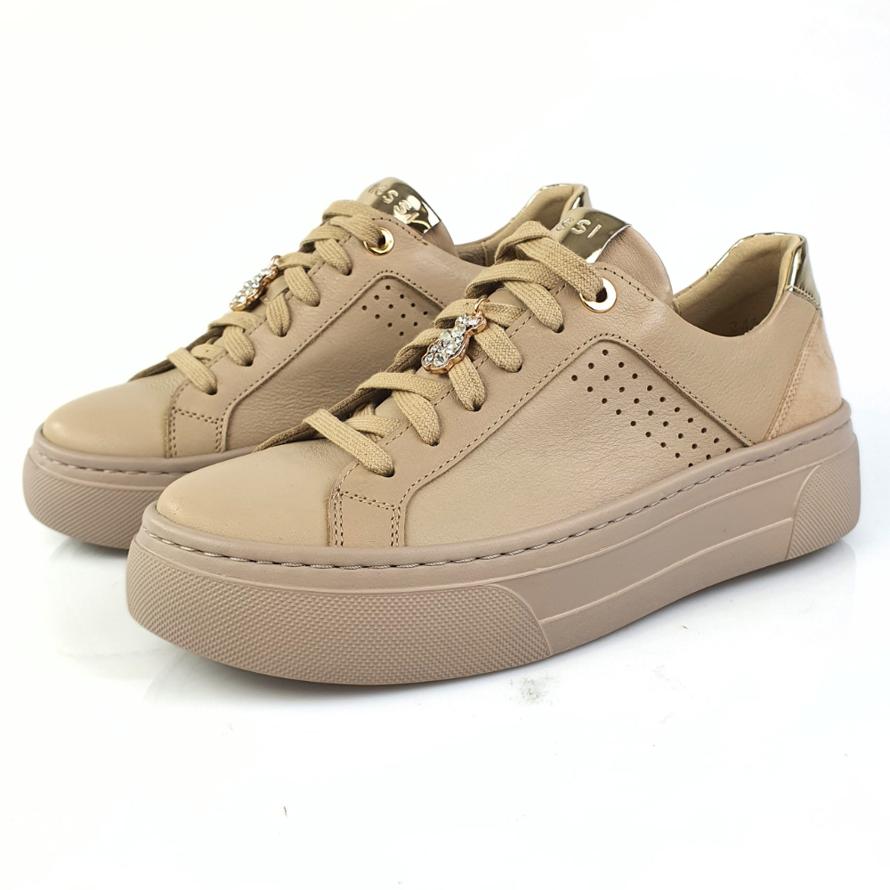 sportowe półbuty damskie beżowe nessi 24585