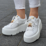 Sneakersy na grubym spodzie białe Carinii B9589