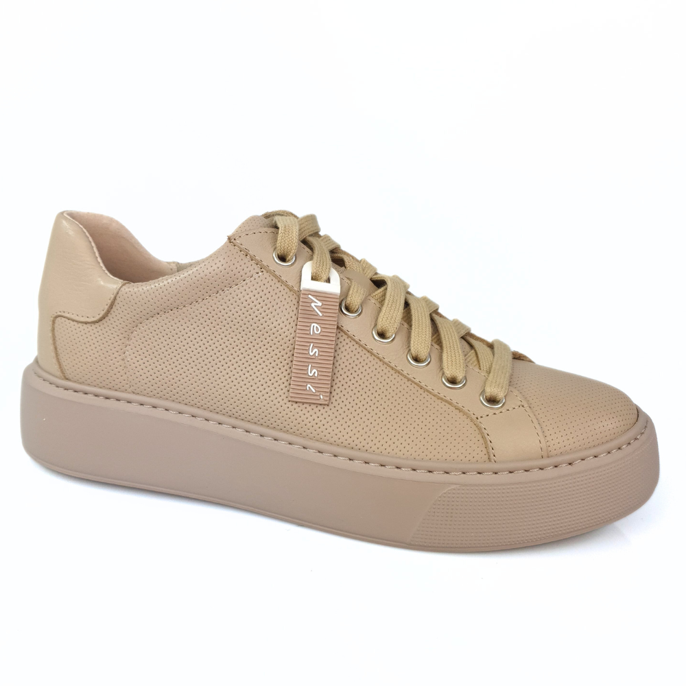 sportowe buty damskie sneakersy beżowe nessi 23420