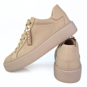 sportowe buty damskie sneakersy beżowe nessi 23420