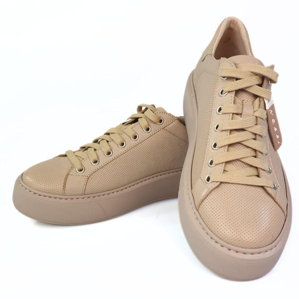 sportowe buty damskie sneakersy beżowe nessi 23420