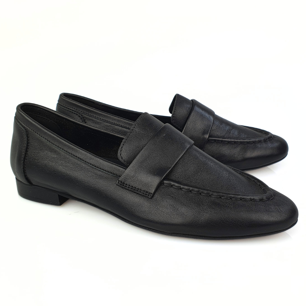 mokasyny damskie lordsy czarne nessi 24607