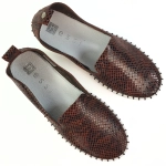Mokasyny Nessi 18390 brąz wzór wąż slip on