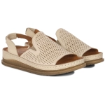Wygodne sandały szerokie beżowe Maciejka L 7066