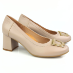 Czółenka na małym obcasie beżowe Aga 1894