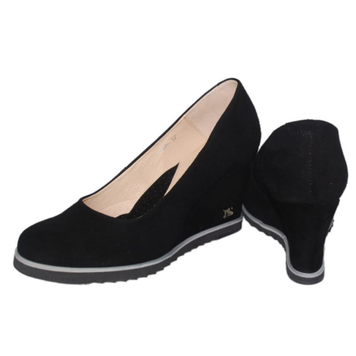 czółenka na koturnie czarne zamsz Libero 9120 (2).png