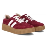 Sneakersy sportowe damskie burgund bordo skóra zamsz Filippo DP6776