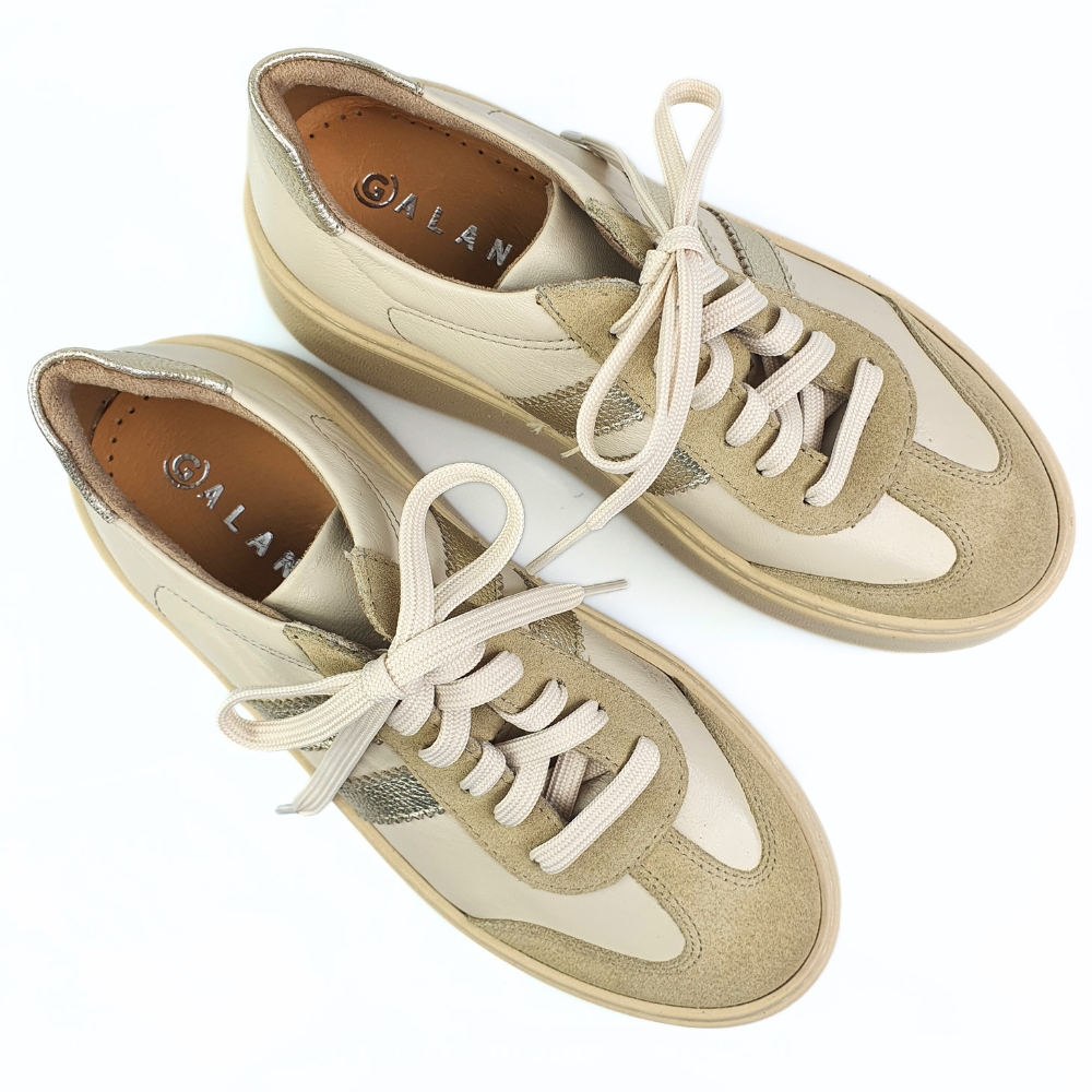 półbuty damskie sneakersy beżowe Galant 4032 (4).png
