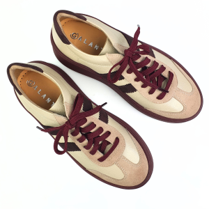półbuty damskie sneakersy beż + bordo Galant 4032 (4).png