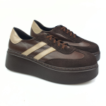 Modne sportowe półbuty sneakersy damskie brąz czekolada Filipczyk F190/3