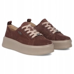 Sneakersy sportowe damskie brązowe skóra Filippo DP6122