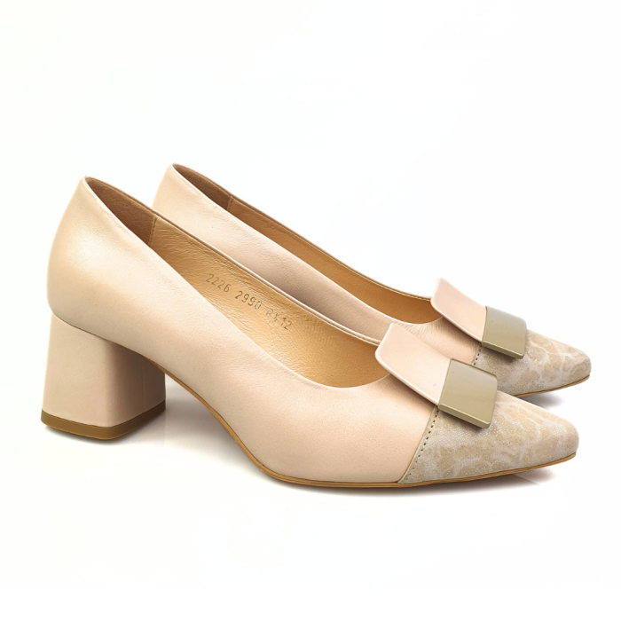 czółenka na małym obcasie beżowe Kordel 2990.png