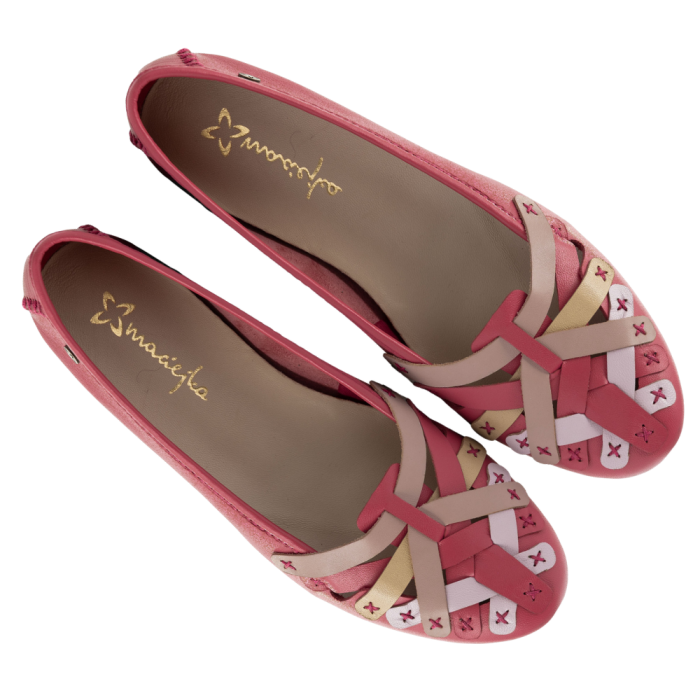 baleriny skórzane plecionka różowe Maciejka P7542 (1).png