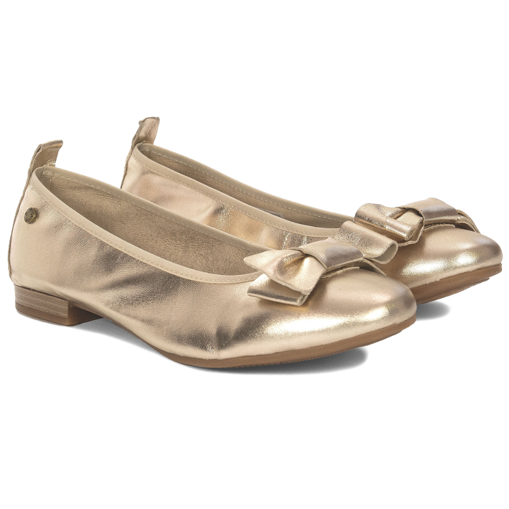 baleriny skórzane z kokardą złote Maciejka P6802 (3).png