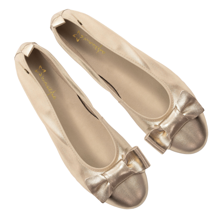 baleriny skórzane z kokardą złote Maciejka P6802 (2).png