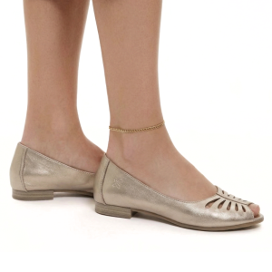 baleriny skórzane z odkrytym palcem złote Maciejka P7541.png