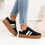 Sneakersy sportowe damskie samba skóra zamsz czarne Santorio LSK-626