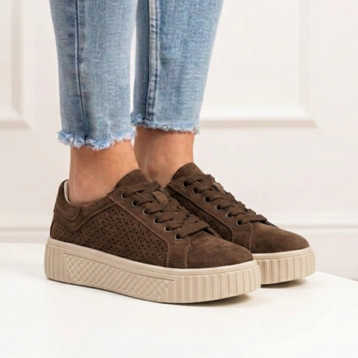 sportowe sneakersy damskie brązowe SANTORIO SAN-434 (8).png