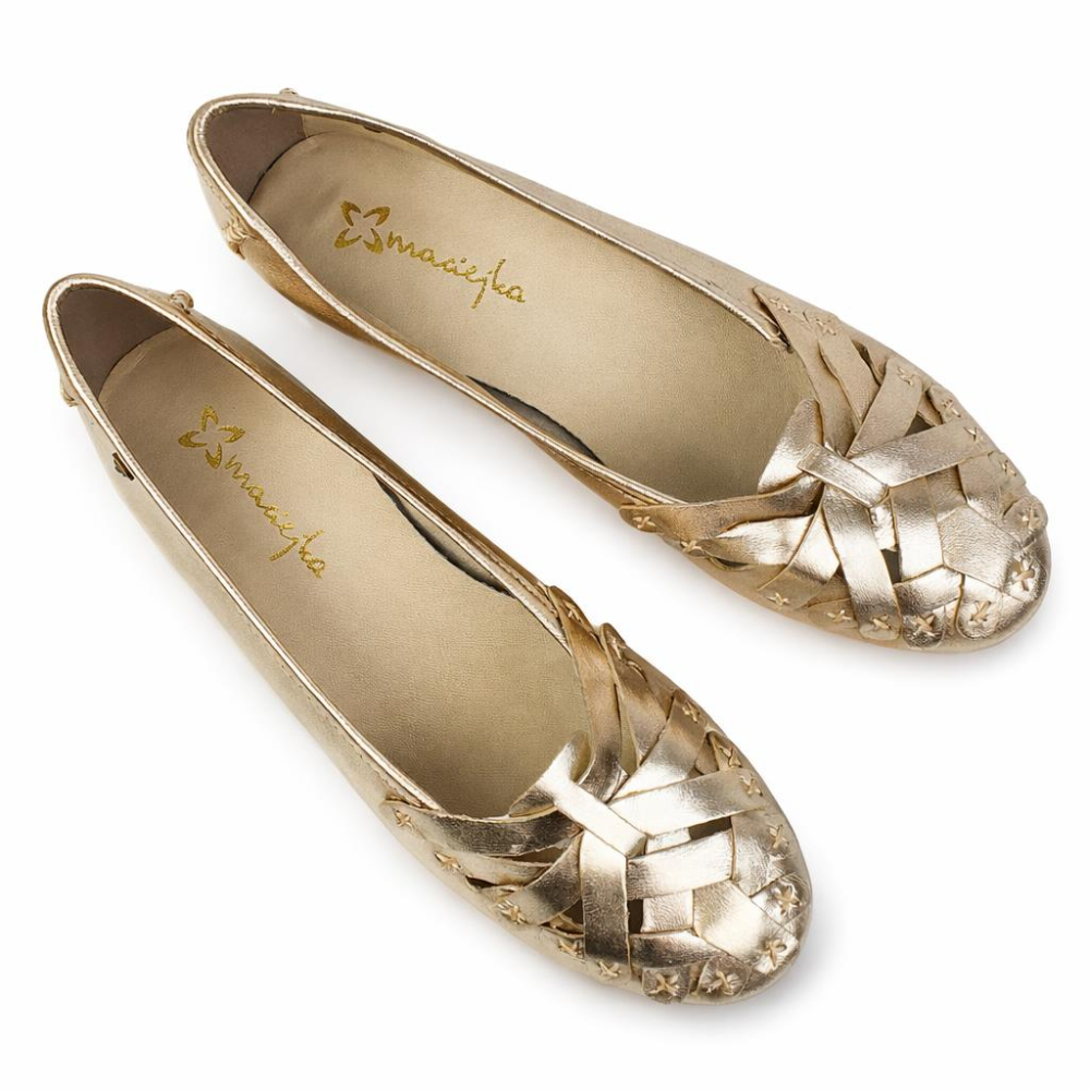 baleriny skórzane plecionka złote Maciejka P7542  (5).png