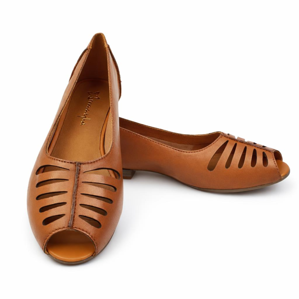 baleriny skórzane z odkrytym palcem brązowe Maciejka P7541 (7).png