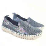 Miękkie mokasyny skórzane niebieskie Nessi 18390