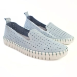 Miękkie mokasyny skórzane błękitne Nessi 18390