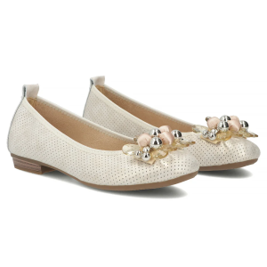 skórzane balerizy z ozdobą beżowe Filippo DP7572 (1).png