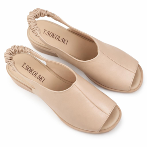 sandały na koturnie ze skóry beżowe T.Sokolski L26-407 (4).png