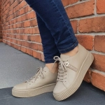 Sportowe buty damskie sneakersy trampki  beżowe Nessi 22162