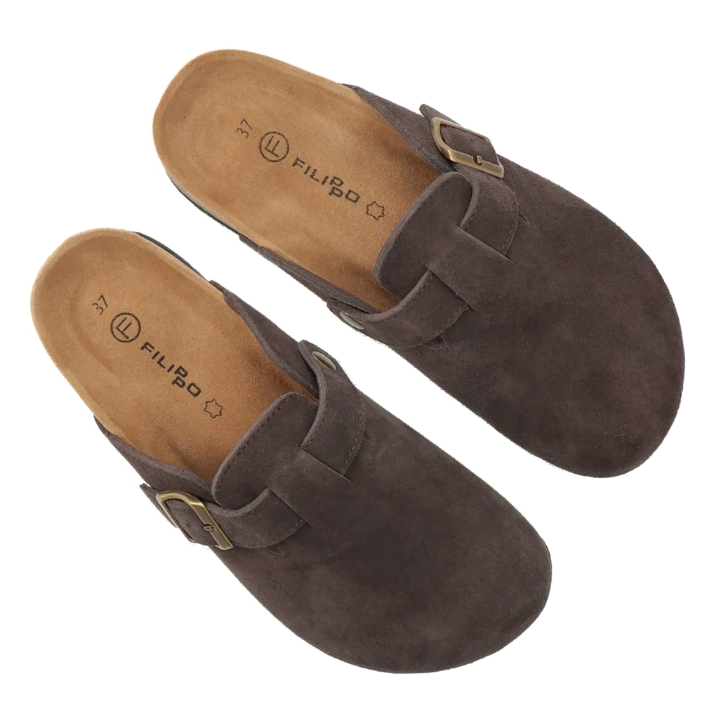 klapki damskie mule skórzane brązowe Filippo 7918 (3).png