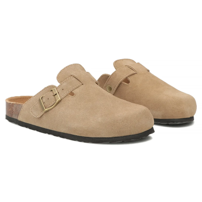 klapki damskie mule skórzane beżowe Filippo 7918 (2).png