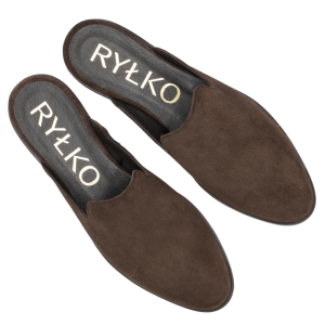 klapki damskie skórzane brązowe zakryte palce Ryłko Larissa (2).png
