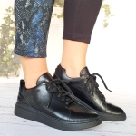 Czarne sportowe buty damskie skóra naturalna