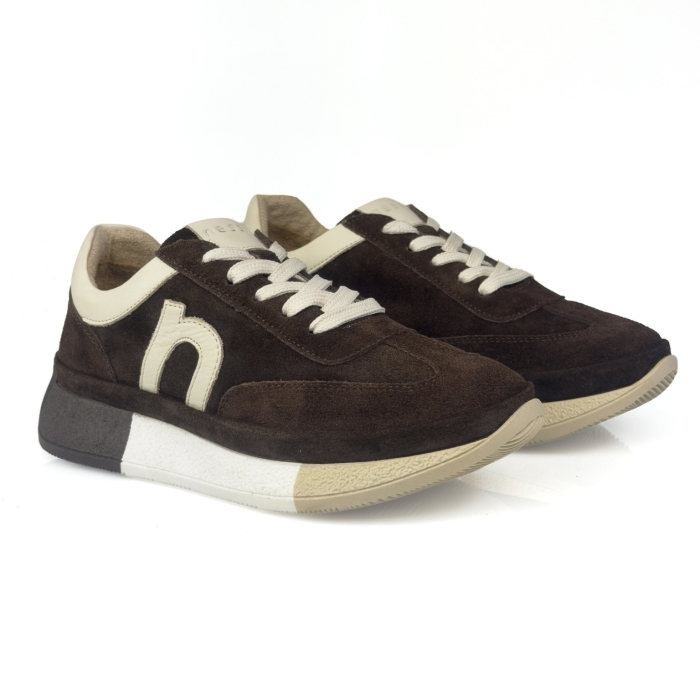 skórzane sneakersy damskie sportowe zamsz brąz Nessi 26LP028 (1).jpg