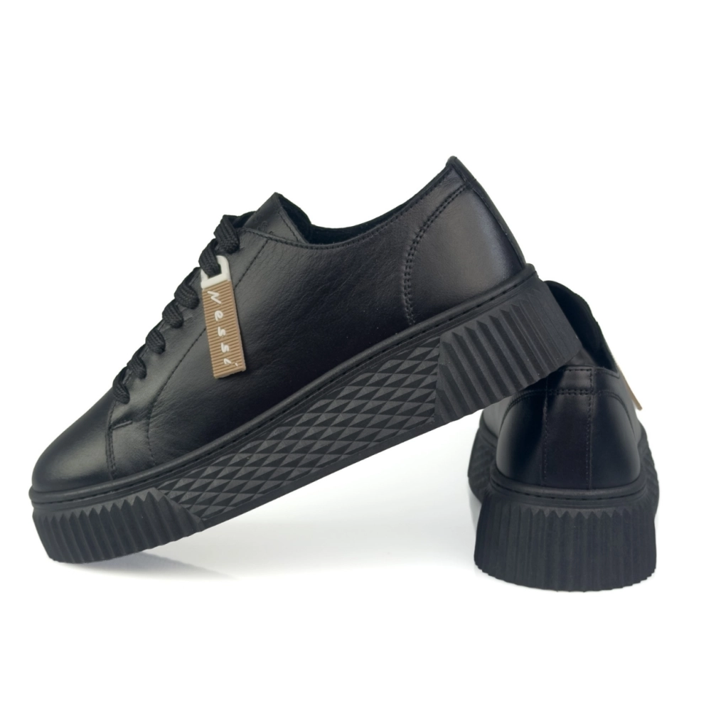 skórzane sneakersy damskie sportowe czarne Nessi 26LP036 (3).jpg