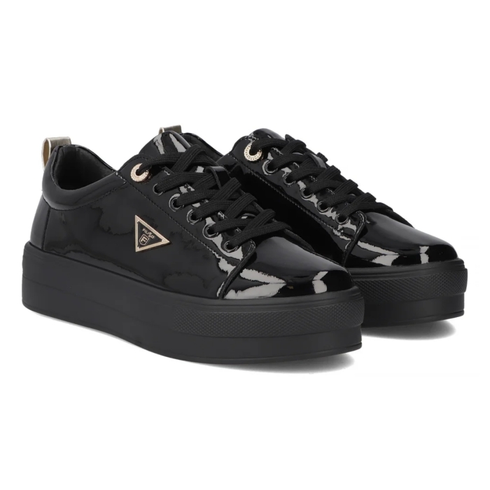 Sneakersy sportowe damskie skóra lakier czarne Filippo DP3533 (3).jpg